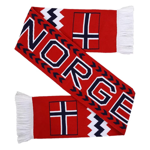 Norway National Flag Printed Acrylic Scarf Long Winter Sporty Thermal Insulation for Men Adult Fans Cheerwear - Product Image 1