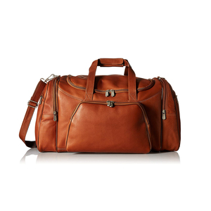Genuine Leather Weekender Duffle Bag with Zipper Closure Large Capacity Unisex Travel <b>Luggage</b> - Product Image 2