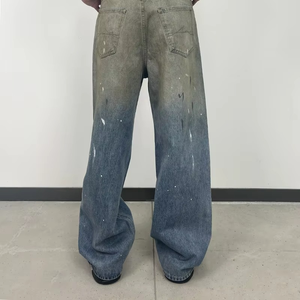 Pantalones Vaqueros Rectos para Hombre, 100% Algodón, Alta Calidad, Estilo Casual, Cintura Media, Tejido Enzimático, Color Sólido, Transpirables, de Verano - Product Image 2