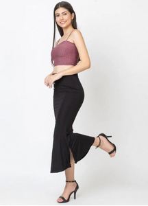 High Quality Women Fishstyle Ankle-Length Elegant Regular Waistline Summer Wear Solid Pattern 120g Fabric Quick Dry Skirt - Product Image 4