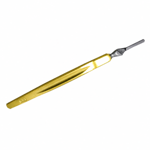 Manche de scalpel Premium Bard Parker n° 7 en acier inoxydable doré, certifié CE, instrument chirurgical ORL réutilisable - Product Image 1