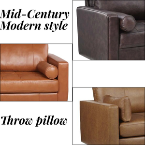 Sofá Loveseat de Cuero Vacuno Genuino al por Mayor, Fabricante de Sofás Modernos de 2 Plazas, Suministro de Fábrica para Muebles del Hogar - Product Image 3