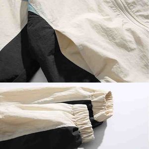 Men's Color Blocking <b>Racer</b> <b>Jacket</b> Stand Collar Zipper Closure Breathable Polyester Spring Sporty Loose Fit Regular Sleeve <b>Jacket</b> - Product Image 5