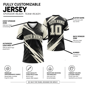 Maillot personnalisé à col en V, manches courtes, impression par sublimation, séchage rapide, 100% polyester, vêtements d'équipe unisexes pour adultes - Product Image 2