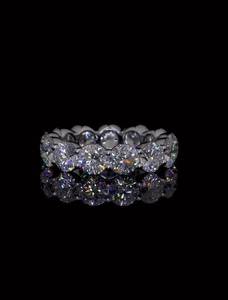 Anillo de Eternidad de Diamantes Cultivados en Laboratorio con Corte Brillante para Mujer |   Anillo de Compromiso de Lujo con Diamantes, Chapado en Oro de 18K, Certificado IGI - Product Image 1