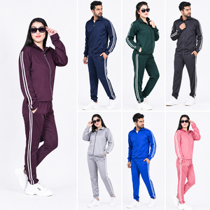 ODM Sportswear Manufacture Bangladesh Stock Lot Wholesale Unisex Tracksuit Full Zip Closure Sporty Jogging Set Regular Polyester - Product Image 2