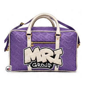 Embossed Logo Weekender OEM <b>Travel</b> <b>Bag</b> Custom Logo Wholesale Durable Design MRI GROUP Purple PU Duffel <b>Bags</b> with Zipper Closure - Product Image 3