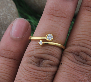 Eternity Wedding Band Glamorous Party Wear <b>Finger</b> <b>Ring</b> Premium Quality Gold Plated Fashion Accessories Alibaba Wholesale - Product Image 2