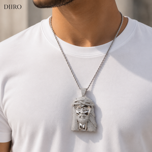 จี้พระเยซูชุบทอง 18K ประดับเพชรโมอิสซาไนต์ทรงกลมแบบ Iced Out สร้อยคอสำหรับทุกเพศ - Product Image 5