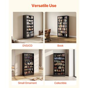 Mobiletto portaoggetti multimediale a 7 livelli 27.56 X 11.81 X 55.12 Organizzatore per CD, DVD e libri - Scaffale porta DVD - Product Image 6