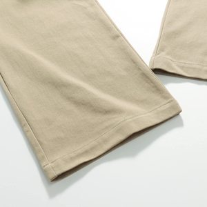 Pantalones de Algodón de Pierna Recta para Hombre, Cintura Media, Corte Regular, Color Sólido, Estilo Casual, para Primavera, Tejido de Tela, con Bolsillos - Product Image 5