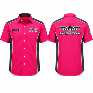 Camisa de Equipo de Carreras Personalizada, Uniforme de Mecánico, Ropa de Trabajo con Botones, Camisa de Manga Corta para Eventos de Carreras - Product Image 5