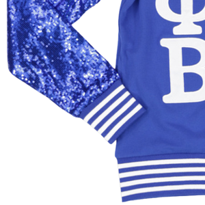 Cardigan à manches à sequins Zeta Phi Beta bleu roi pour femme, pull à lettres grecques, vêtement de sororité boutonné, vêtement d'extérieur en tricot tendance - Product Image 5