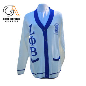 Zeta Phi Beta Hot Selling High Quality Autumn <b>Thick</b> Long Sleeve O Neck Acrylic Unisex Sorority Zeta Phi Beta Front <b>Cardigans</b> - Product Image 3