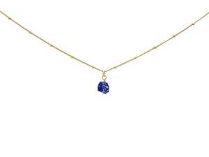 Collier en argent sterling 925 avec pendentif en lapis-lazuli brut, chaîne à maillons, cristal bleu, pierre de naissance, cristal naturel, minimaliste, au meilleur prix - Product Image 2