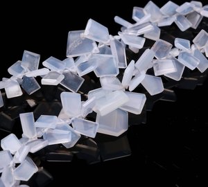 Cuentas de Calcedonia Azul Facetadas en Forma de Rodaja, Cuentas de Piedras Preciosas para la Fabricación de Joyas, Cuentas de Calcedonia Azul Diamante de Lujo 7x6-15x12MM al por Mayor - Product Image 5