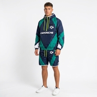 Ensemble veste coupe-vent et short unisexe personnalisé en nylon imprimé, avec fermeture éclair, capuche, léger, imperméable, tenue décontractée streetwear
