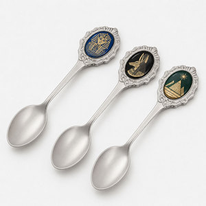 Cucharas Metálicas Personalizadas, Fabricante OEM |   Cuchara de recuerdo en blanco de aleación de zinc fundido |   Digital de tamaño personalizable chapado en plata - Product Image 3