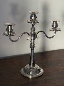 3 Arms Silver <b>Candelabra</b> Home Decor Metal Crafts Handmade Candle Stand For Party table Decoration Modern Design Candle Holder - Product Image 2