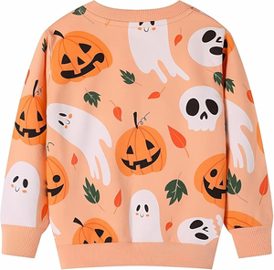 Women's Casual Solid Yarn Dyed Long Sleeve <b>Sweatshirt</b> with Badge Front Printing for Winter Season 100% Cotton - Product Image 2