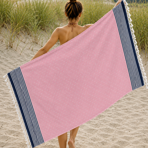Indian Exporter of Multi Color Good Quality Best Selling Custom Size and Recycled Cotton Fouta Jacquard Beach <b>Towels</b>. - Product Image 5