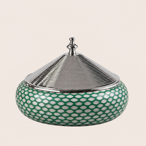 Handmade Mother of Pearl Inlay Casserole Emerald Green Shell <b>Mosaic</b> Stainless Steel Hot Pot Insulated Food Warmer for Hotel - Product Image 1