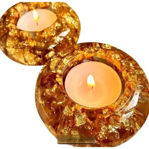 Custom Resin Tealight Candle Holder For <b>Wedding</b> Flower Preservation Unique Dried Floral Botanical Home Decor & <b>Keepsake</b> Gifts - Product Image 3