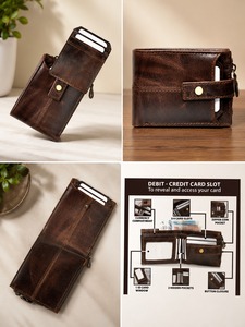 Handmade Genuine Leather <b>Wallet</b> <b>for</b> <b>Men</b> – Classic Design <b>RFID</b> Protected Leather <b>Wallet</b> <b>for</b> <b>Men</b> with Coin Pocket <b>Men's</b> Premium - Product Image 3
