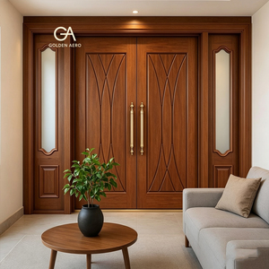 Porte d'entrée Golden Aero Premium à âme pleine avec design classique et panneaux latéraux décoratifs - Product Image 3