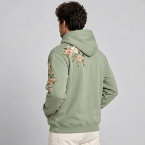Fashionable men embroidered <b>hoodie</b> offers <b>soft</b> comfort unique coloring and quality embroidery for streetwear and leisu - Product Image 4
