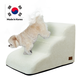 [AllmioPet] Escaleras para Mascotas de Tela Cloud de 3 Peldaños, Color Marfil AMP 3 IV, con Cojín Suave, Escalones para Perros y Gatos para Sofá, Cama, Interior, Soporte para Articulaciones - Product Image 1