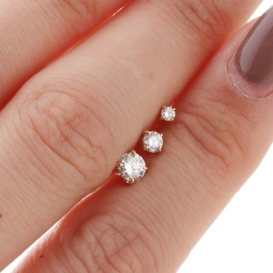 Pendientes de oro macizo de 9K, 14K, 18K, pendientes de diamantes de moissanita cultivados en laboratorio, joyería para mujer - Product Image 3