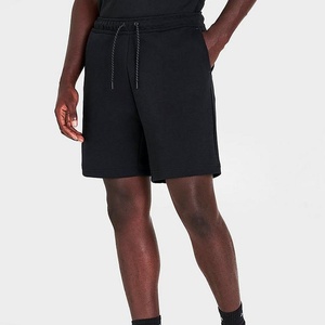 Shorts de sport décontractés d'été pour hommes en coton uni, molleton personnalisable, style streetwear, vente en gros, teinture unie pour la course et la gym - Product Image 1