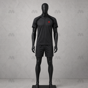 Conjunto de Camiseta Deportiva Personalizada al por Mayor con Media Cremallera, de Poliéster de Secado Rápido, Uniforme de Entrenamiento, Fabricante OEM de Ropa Deportiva para Hombre - Product Image 1