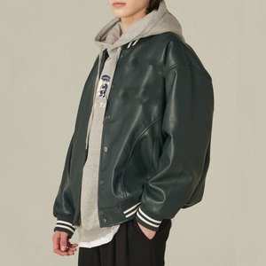 Vestes de sport personnalisées de luxe noires pour hommes, manches en cuir véritable, style Letterman, prix avantageux, en vente. - Product Image 5