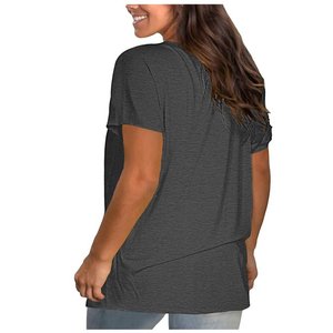 T-shirts pour femmes, couleur unie, personnalisés, brodés, respirants, à séchage rapide, manches courtes, col rond, été - Product Image 6