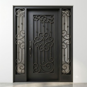 Royal Luxury KHP-DG-003 Traditional Wrought Iron Steel Entrance Gate Contemporary Design <b>Swing</b> Open Security Decorative - Product Image 1