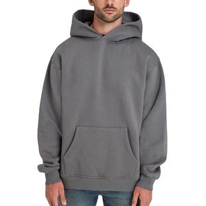 Sudadera con capucha para hombre de felpa francesa de alto gramaje, con hombros caídos, lisa, personalizable, oversize, cuello redondo, MOQ bajo - Product Image 1