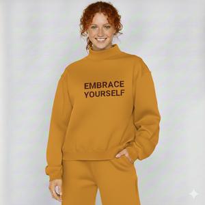 Sweat-shirt à col montant pour femme moderne, coupe décontractée, tissu doux au toucher - Product Image 1