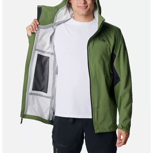 Chaqueta Impermeable con Capucha para Hombre, Color Verde Sólido, Cierre de Cremallera Deportivo, Ropa de Otoño para Exteriores, Chaqueta para Lluvia y Esquí - Product Image 2