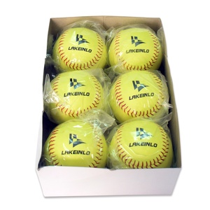 Pelotas de Softbol Personalizadas de Cuero Duradero de Alta Calidad, 12 Pulgadas, 6.5 Onzas, MOQ 144 Piezas, Empaquetadas en Caja, Hechas en China, Logotipo Personalizado - Product Image 1