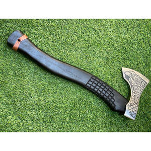 Custom Handmade Industrial Grade DIY Viking <b>Axe</b> Engraved High Carbon Steel Head Wood Handle Leather Sheath Outdoor <b>Camping</b> Gift - Product Image 2