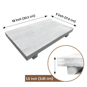 Rustic White Pedestal Stand Handmade Soap Tray for Kitchen Sink <b>Dish</b> Soap Stand Wood Tray Bathroom <b>Candle</b> Stand Display Decor - Product Image 2