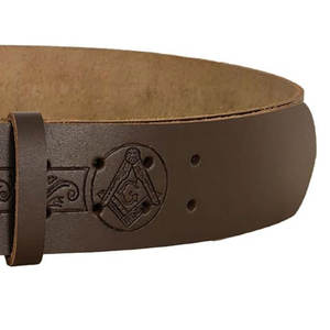 Cinturón Masónico de Cuero Vacuno de Primera Calidad - Cinturones Personalizados de Estilo Tradicional Escocés con Hebilla de Latón Sólido Resistente al Óxido - Product Image 2