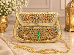 Designer Multi-Color Stylish Metal Mosaic Clutches for Ladies Handcrafted Evening Wedding Party <b>Purse</b> Bags Craftstages - Product Image 2