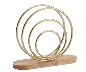Porte-serviettes de luxe en or et bois, design minimaliste pour maisons modernes, restaurants et décoration de table - Product Image 1
