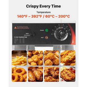 Friggitrice Professionale a Gas da Banco in Acciaio Inox, Capacità 6L, 1750W, con Cestello, Coperchio e Protezione dal Surriscaldamento - Product Image 4
