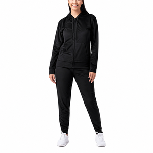 Wholesale Women's Zip Up Hoodie and Jogger <b>Pants</b> Set Premium Sportswear Custom Logo - Product Image 3
