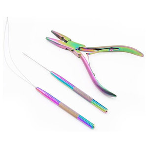 Kit de Extensiones de Cabello con Micro Anillas, Juego de Herramientas Profesionales para Extensiones de Cabello con Pinzas, Aguja de Bucle, Gancho para Remover Cuentas - Product Image 2