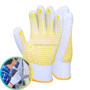 Gants de sécurité en coton à pois, antistatiques et antidérapants, gants de travail industriels robustes (blanc blanchi) pour un confort de sécurité maximal - Product Image 5